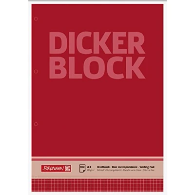 Abbildung von Brunnen 1052788 Briefblock / Schreibblock Der dicke Block (A4, kariert, 100 Blatt, 60g/m², 4 fach gelocht)