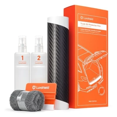 Abbildung von Luxshield Ladekantenschutz Folie für BMW X1 2 (II) F48 I 2015 2022 Stoßstangenschutz, Kratzschutz, Lackschutzfolie Carbon Schwarz