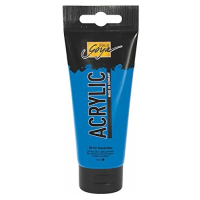 Abbildung von KREUL 84112 Solo Goya Acrylic, 100 ml Tube in primärblau, cremige vielseitig einsetzbare Acrylfarbe Studienqualität, auf Wasserbasis, schnell und matt trocknend, gut deckend, wasserfest