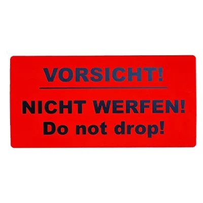 Abbildung von 50 Aufkleber Etikett Versandaufkleber Nicht werfen