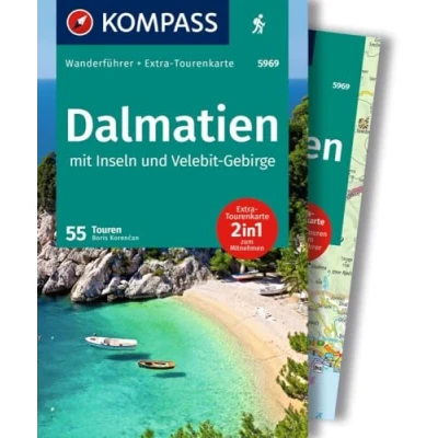 Abbildung von KOMPASS Wanderführer Dalmatien mit Inseln, Velebit Gebirge und Plitvicer Seen, 55 Touren Extra Tourenkarte: GPS Daten zum Download