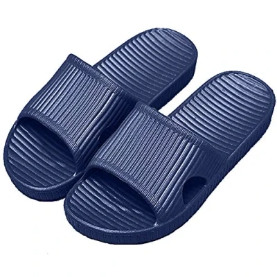 Abbildung von APIKA Frauen Und Männer Anti Rutsch Hausschuhe Innengebrauch Im Freien Bad Sandale Soft Foam Sole Pool Schuhe Haus Heim Rutsche(Navy blau,42/43 EU)