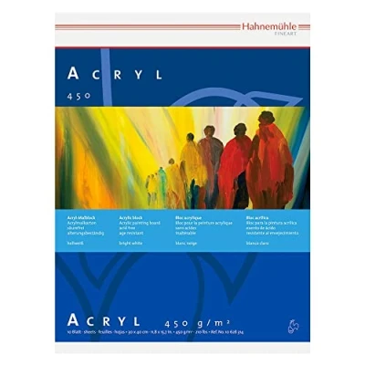Abbildung von Hahnemühle Acrylmalblock 450g/m², 24x32cm, 10 Blatt, hellweiß