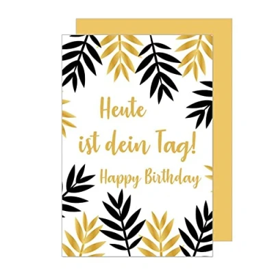 Abbildung von Edition Seidel Premium Geburtstagskarte mit Goldprägung und Umschlag. Glückwunschkarte Grusskarte Billet Geburtstag Happy Birthday Mann Frau einzelne eine Sprüche Karte Gold (G2895 SW022)