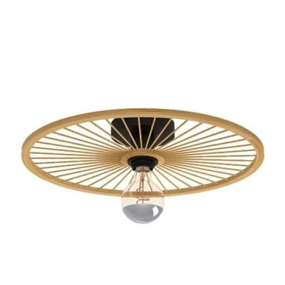Abbildung von Eglo 43883 Deckenleuchte LEOMINSTER Stahl schwarz E27 1X40W H:9cm Ø45cm dimmbar