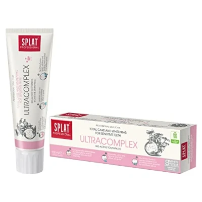 Abbildung von SPLAT PROFESSIONAL Ultracomplex Zahnpasta mit Mehrfachwirkung Zahncreme für weiße Zähne, gesundes Zahnfleisch und frischen Atem fluoridfrei 100ml Packung