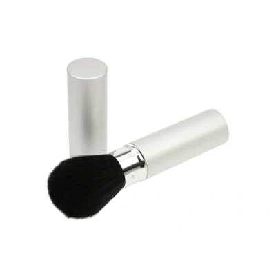 Abbildung von Puderpinsel einschiebbar mit Kappe, Professioneller Makeup Pinsel, feinstes Naturhaar, Schminkpinsel Silber, Höhe: 12cm von Fantasia
