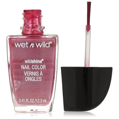 Abbildung von Wet n Wild, Wild Shine Nail Color, Nagellack ohne Formaldehyd, Toluol und Phthalate, langanhaltende Formel die schnell trocknet, Grape Minds Think Alike