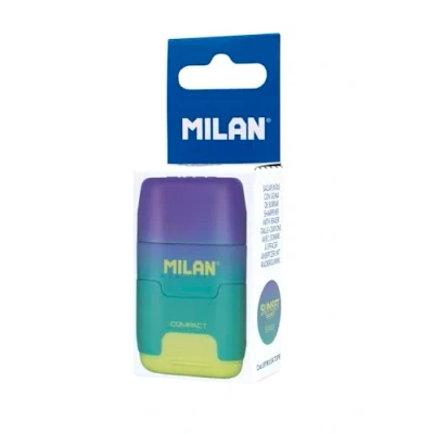 Abbildung von Box mit Aufhänger Schärfvorrichtung COMPACT Sunset lila gelb MILAN®