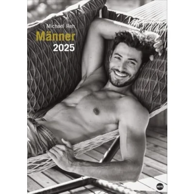 Abbildung von Männer Edition Kalender 2025: Jeden Monat ein sinnliches Schwarz Weiß Foto in einem im Großformat. Schöne Wandkalender XXL 2025. Hochformat 49 x 68 cm.