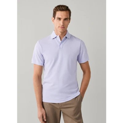 Abbildung von Hackett London POLO Shirt SLIM FIT LOGO Poloshirt, Herren, Größe: Large, Washed lilac