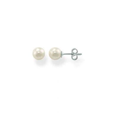 Abbildung von Thomas Sabo Damen Ohrstecker 925 Silber Perle weiß Ovalschliff SCH150036