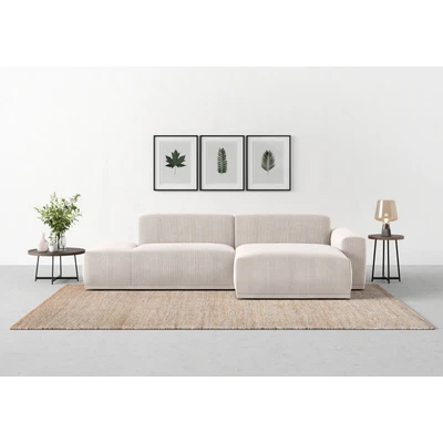 Abbildung von TRENDMANUFAKTUR Ecksofa »Braga, mit hochwertigem Kaltschaum, L Form, in Cord erhältlich« modernes Sofa, Couch hohem Sitzkomfort, 275/72/160 cm (B/H/T)