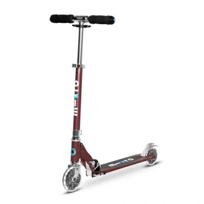 Abbildung von micro Sprite LED Kinder Kinderscooter Cityroller mit Rollen klappbar und Lenker höhenverstellbar ab 5 J. Tretroller in 6 Farben erhältlich (Autumn red), 64 x 11 22 cm