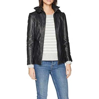 Abbildung von URBAN LEATHER Damen Læderjakke til kvinder med hætte Sk1 Jacke, Schwarz, XL EU