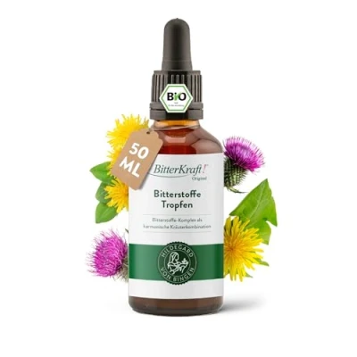 Abbildung von BitterKraft! Original BIO Bitterstoffe Tropfen nach Hildegard von Bingen hochdosierte Bittertropfen 9 erlesene Bitterkräuter 100% Natur (50ml)