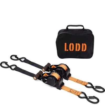 Abbildung von LODD Automatische Ratschengurte, 3 m, Breite 25 mm Sicherheitshaken mit Kunststoffbeschichtung, Tragfähigkeit 700 kg, Transporttasche inklusive. (2er Set)