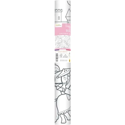 Abbildung von Avenue Mandarine GY080C Graffy Roll zum Ausmalen, Plakatpapier 90g, Rollen 5m x 0,35 m, für Filz und Schreibstifte geeignet, 1 Stück, Prinzessinnen Ritter