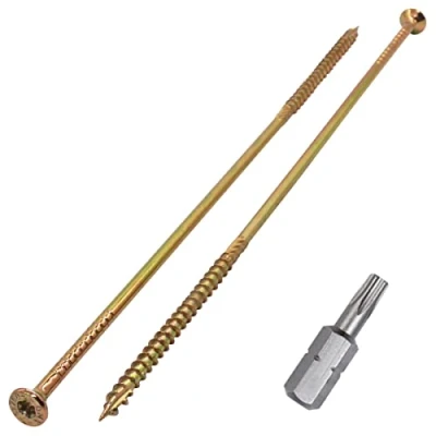 Abbildung von SKIR&#039;CO (20 Stück) Universalstahl verzinkt 6,0 x 280 mm gelb Holzschrauben Senkkopf Torxkopf Typ 17 Spanplattenschrauben