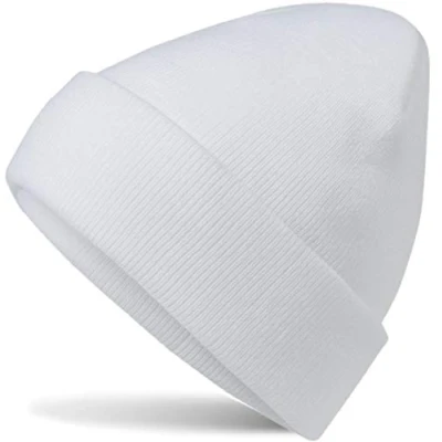 Abbildung von HatStar Wintermütze Damen Beanie Mütze Herren Feinstrick für Frauen Männer Unisex Cuffed Hats Weich &amp; Warm (Weiss)