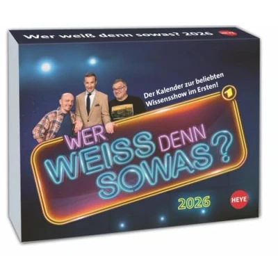 Abbildung von Wer weiß denn sowas? Tagesabreißkalender 2026: Kultiger Wissens Kalender 2026 mit Kai Pflaume. Tischkalender, Abreißkalender für jeden Tag. Auch zum Aufhängen. (Tagesabreißkalender Heye)