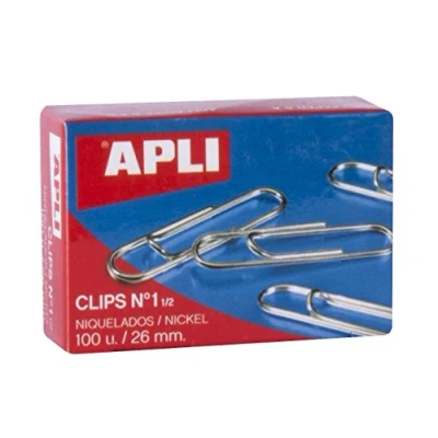 Abbildung von Clips Appli vernickelt Nr. 1,5 26 mm Box mit 100 Stück