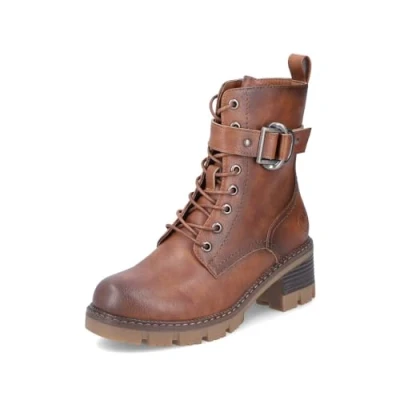 Abbildung von Rieker Damen Combat Boots 92040, Frauen Stiefeletten,schnürstiefel,Stiefel,Bootee,Booties,halbstiefel,Kurzstiefel,braun (24),39 EU / 6 UK