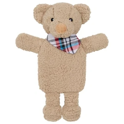 Abbildung von CityComfort Wärmflasche 1L mit Bezug Tier Super Weichem Plüschbezug Hot Water Bottle (Beige Teddy)