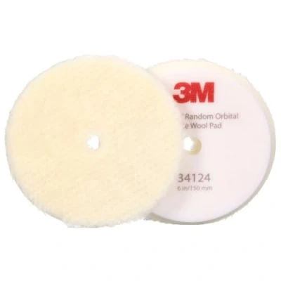 Abbildung von 3M Perfect It Polierpad mit Polierfell für Exzenter Poliermaschine, grob, weiß, 150 mm (6 in), 34124
