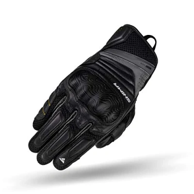 Abbildung von SHIMA RUSH Motorradhandschuhe Atmungsaktive, Verstärkte, Stadt, Sommer, Touchscreen Handschuhe mit Knöchelprotektor, Handgelenk und Finger Aufpralldämpfer (Herren, Schwarz, M)
