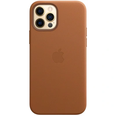 Abbildung von Apple iPhone 12 Pro Hülle MagSafe Echtleder Original Backcover/Hard Case Handyhülle Braun