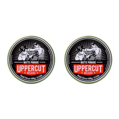 Abbildung von Uppercut Deluxe Matte Pomade Hair Styling Product For Men With A Medium Hold, No Shine Water Based Easy Wash Out, Residue 2 x 100g