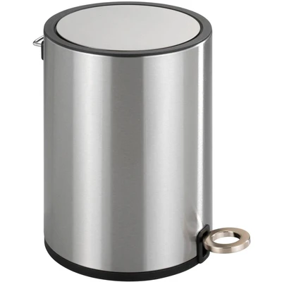 Abbildung von WENKO Kosmetikeimer Mod. Monza 3 Liter, Edelstahl Treteimer mit Easy Close Absenkautomatik, integrierter Müllbeutelhalter, glänzend