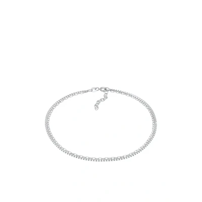 Abbildung von Elli Basic Layer Fußkettchen, Damen, Größe: 22, Silber