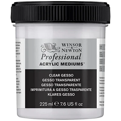 Abbildung von Winsor &amp; Newton 3040859 Klares Gesso, Grundierung für Acrylfarben, Ölfarben, Alkydfarben 225ml Topf