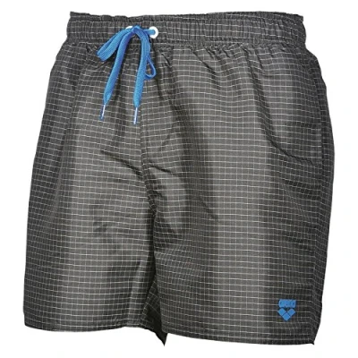 Abbildung von arena Herren Badeshorts Yarn Dyed Boxer (Schnelltrocknend, Kordelzug, Seitentaschen, Weiches Material), Black White (501), S
