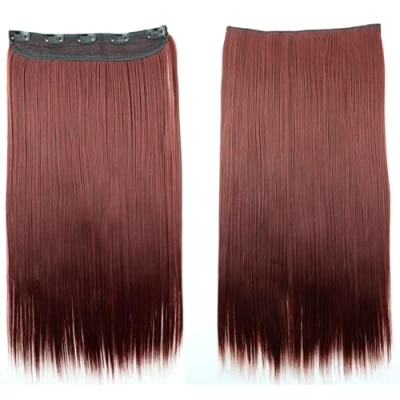 Abbildung von CAISHA 60cm Clip In Extensions Lara Haarverlängerung Haarteil Glatt Rotbraun C69