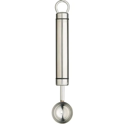 Abbildung von KitchenCraft Professional Melonen Portionierer, Kugelausstecher aus Edelstahl, 18 cm, Silber