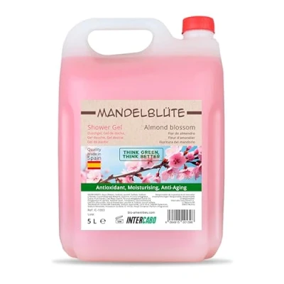 Abbildung von INTERCABO Duschgel Mandelblüte im 5L Nachfüllkanister Nachfüllpack zum Auffüllen von Seifenspendern Hautfreundliches 5Liter Nachfüllen Super Duft 5000 ml