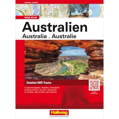 Abbildung von Hallwag Strassenatlas Australien: Australien in übersichtlichen Karten mit Spiralbindung, Ortsverzeichnis, 4WD Tracks und Reiseinformationen (Hallwag Atlanten)