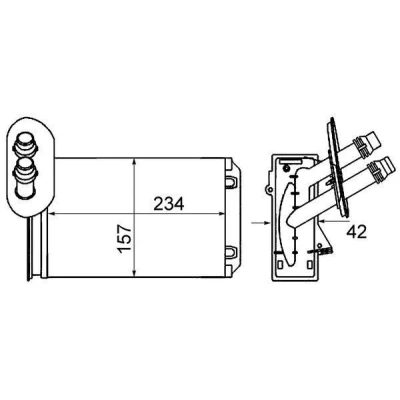 Abbildung von MAHLE ORIGINAL AH 20 000S Wärmetauscher SEAT: Leon I Hatchback, VOLKSWAGEN: Golf 4, 5, Bora Saloon, SKODA: Octavia 1 Combi, Hatchback