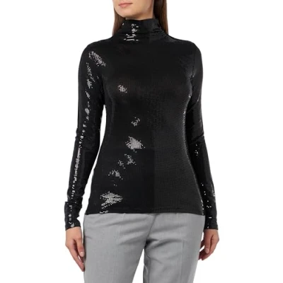 Abbildung von QS by s.Oliver MIT Pailletten Bluse, Damen, Größe: Small, Schwarz