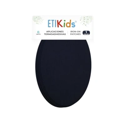 Abbildung von Haberdashery Online 6 Patches zum aufbügeln farbe Blau. Bügeleisen Reparatursatz 16 x 10 cm. RP1