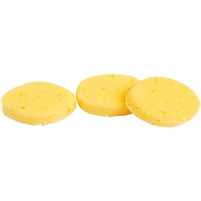 Abbildung von Rayher 3824100 Mal Schwamm Set, 3teilig, ca. 7 cm ø, ideal für die Wischtechnik und zum Aufstupfen von Farbe, Gelb