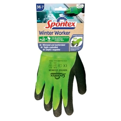 Abbildung von Spontex Winter Worker Arbeitshandschuh, für grobe Arbeiten bei Kälte, aus recycelten PET Flaschen, Größe M, 1 Paar, Farbe nicht frei wählbar