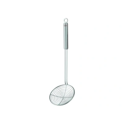 Abbildung von Rösle Seihlöffel, Hochwertiger Abseihlöffel mit Rundgriff, 14 cm, Edelstahl 18/10, Spülmaschinengeeignet, Silberfarben