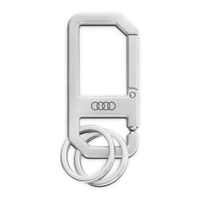Abbildung von Audi 3182400500 Schlüsselanhänger Karabiner Metall Anhänger Schlüsselring Ringe Logo, silber