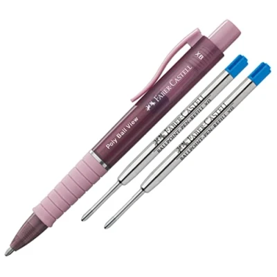 Abbildung von Faber Castell Kugelschreiber Poly Ball View, Mine XB (Rose shadow + Minen)