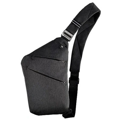 Abbildung von BROADREAM Schultertasche，Anti Diebstahl Sling Bag，Schultertasche Herren Klein，Umhängetasche，Brusttasche，Herrentasche Klein，Crossbody Tasche