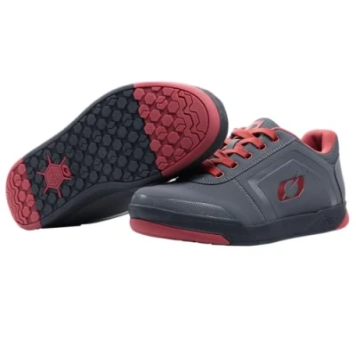 Abbildung von O&#039;NEAL Pinned Flat Pedal Mountainbike Schuhe I MTB Downhill Freeride Hoher Grip, perfekte Passform Herren &amp; Damen mit verstärkter Zehenkappe Grau Rot 41